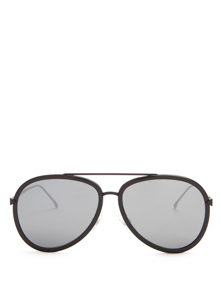 Fendi Double-rim Aviator Metal Sunglasses