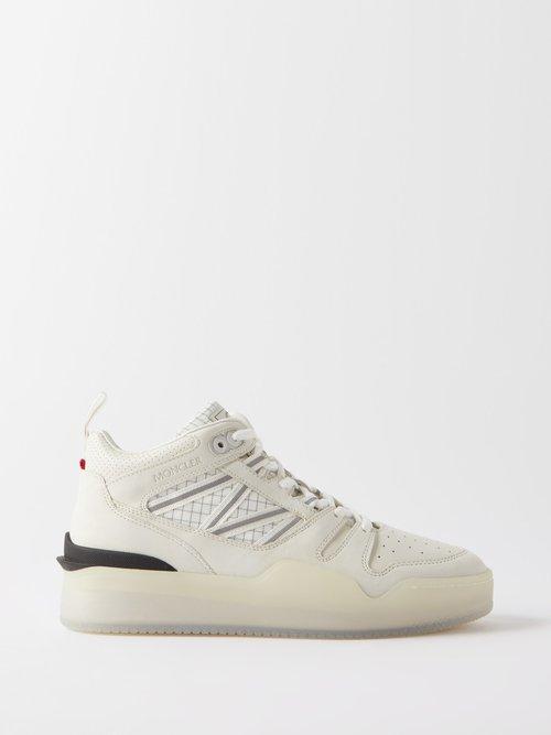 Moncler - Pivot Leather High-top Trainers - Womens - White