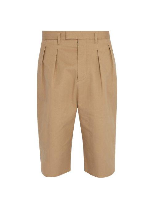 Matchesfashion.com Maison Margiela - Raw Hem Shorts - Mens - Beige