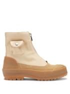 Matchesfashion.com Jw Anderson - Patch-pocket Zipped Canvas Duck Boots - Womens - Beige