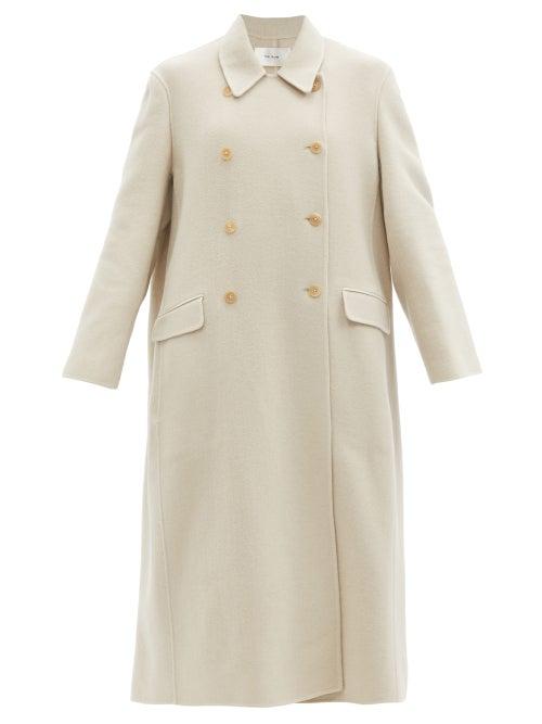 Matchesfashion.com The Row - Dilona Double-breasted Cashmere-blend Twill Coat - Womens - Beige