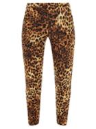 Junya Watanabe - Cropped Leopard-print Leggings - Womens - Brown Multi