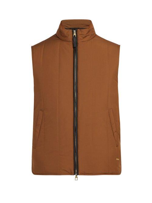 Matchesfashion.com Dunhill - Radial Padded Quilted Gilet - Mens - Brown Multi