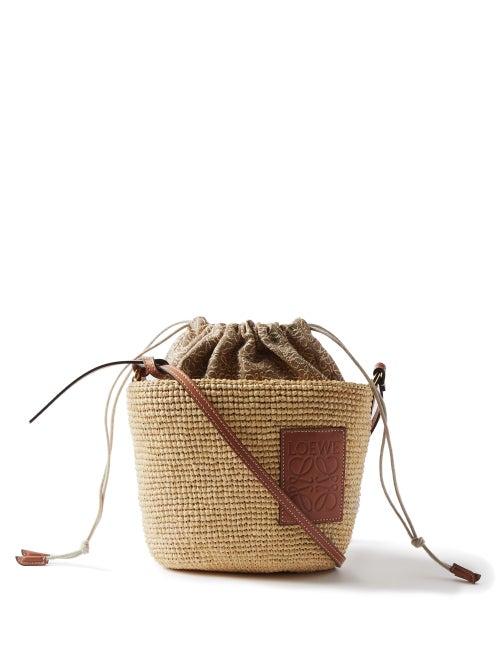 Loewe Paula's Ibiza - Anagram-logo Raffia Basket Bag - Womens - Beige
