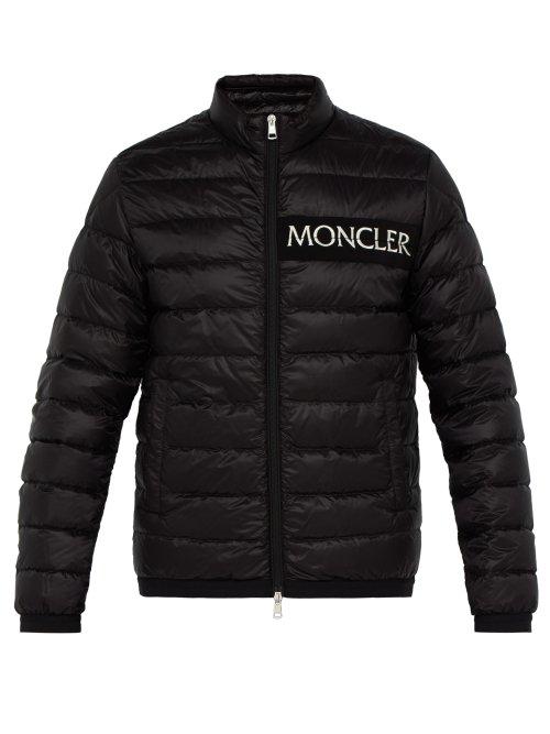 Matchesfashion.com Moncler - Neveu Logo Embroidered Down Filled Jacket - Mens - Black
