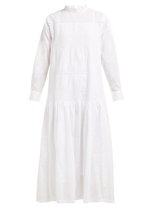 Matchesfashion.com Queene And Belle - Astrid Lace Insert Cotton Dress - Womens - White