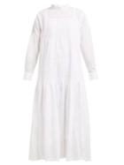 Matchesfashion.com Queene And Belle - Astrid Lace Insert Cotton Dress - Womens - White