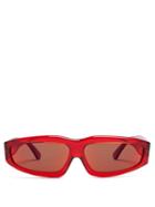 Matchesfashion.com Marques'almeida - Transparent Rectangle Frame Acetate Sunglasses - Womens - Red