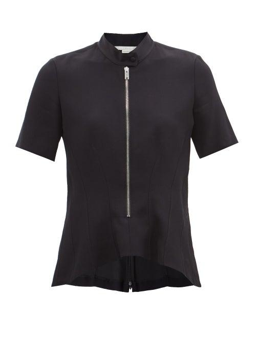 Matchesfashion.com Stella Mccartney - Alexandra Handkerchief-hem Crepe Top - Womens - Black