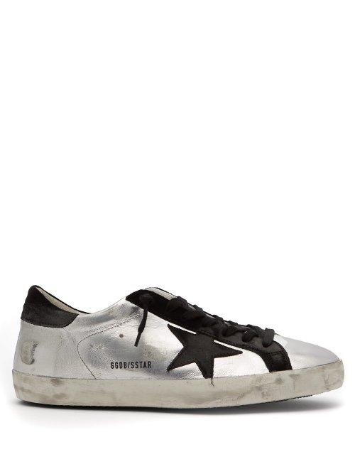 Matchesfashion.com Golden Goose Deluxe Brand - Super Star Low Top Leather Trainers - Mens - Black Silver