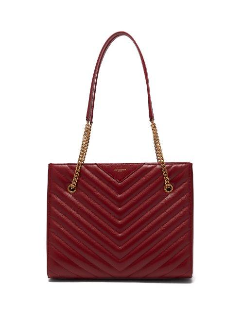Matchesfashion.com Saint Laurent - Tribeca Medium Quilted Leather Shoulder Bag - Womens - Burgundy