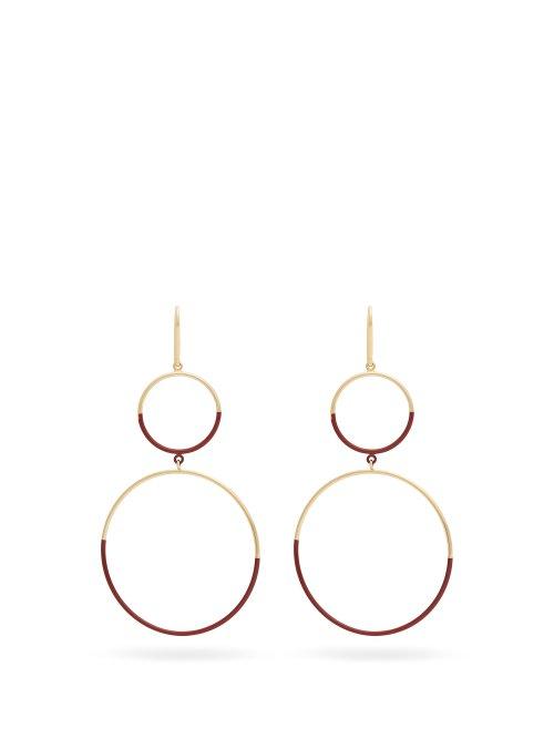 Matchesfashion.com Isabel Marant - Double Hoop Drop Earrings - Womens - Red