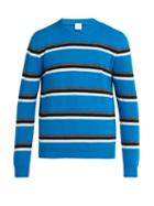 Matchesfashion.com Paul Smith - Stripe Crew Neck Wool Sweater - Mens - Blue Multi
