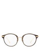 Matchesfashion.com Linda Farrow - Round Frame Acetate Optical Glasses - Womens - Black Gold
