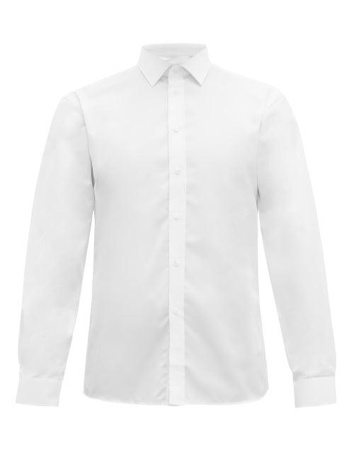Matchesfashion.com Burberry - Slim Fit Cotton Poplin Shirt - Mens - White