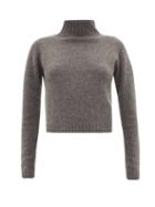Matchesfashion.com The Elder Statesman - Highland Cropped Cashmere Sweater - Womens - Grey