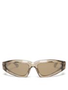 Bottega Veneta - Shield Acetate Sunglasses - Womens - Grey