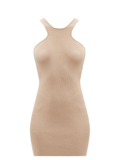 Matchesfashion.com Gauge81 - Avila Racerback Ribbed Mini Dress - Womens - Beige