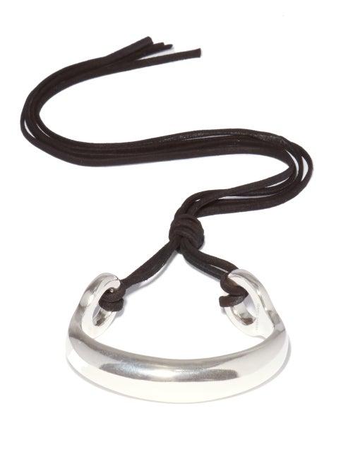 Matchesfashion.com Isabel Marant - Curved-bar Suede-cord Bracelet - Womens - Silver