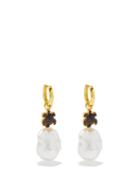 Ladies Jewellery Begum Khan - Turtle Mini Pearl & 24kt Gold-plated Earrings - Womens - Black White