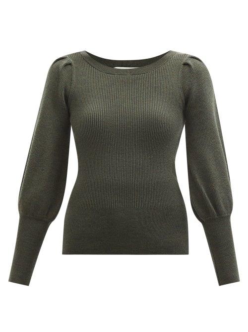 Cefinn - The Eva Balloon-sleeve Wool-blend Sweater - Womens - Khaki