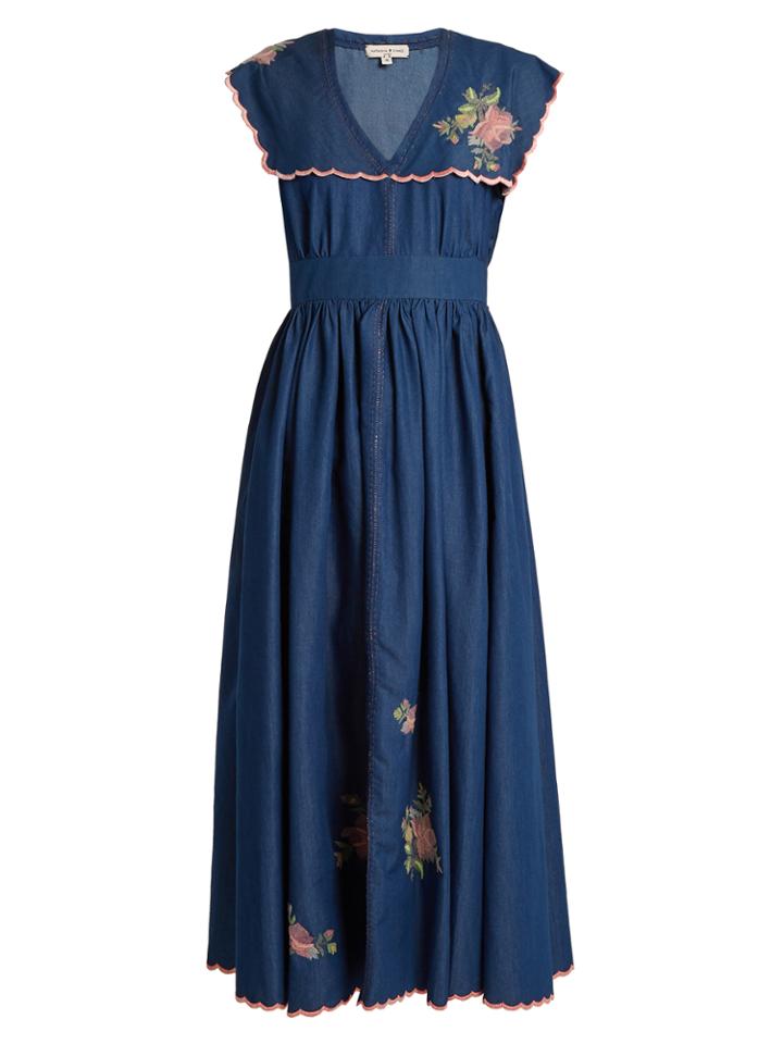Natasha Zinko Dickie Floral-embroidered Cotton Dress