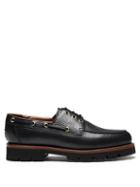 Grenson - Dempsey Leather Boat Shoes - Mens - Black