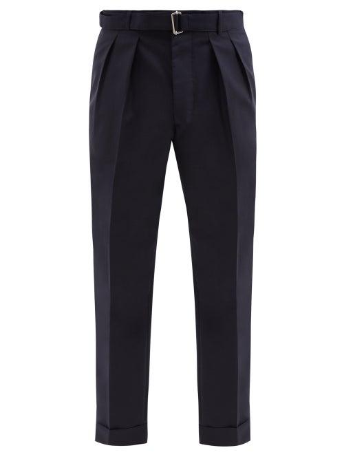 Officine Gnrale - Pierre Pleated Wool-twill Trousers - Mens - Navy