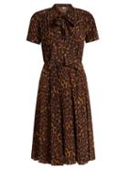 Matchesfashion.com Masscob - Delon Leopard Print Silk Midi Dress - Womens - Leopard