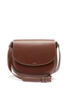 Ladies Bags A.p.c. - Ambre Topstitched Leather Cross-body Bag - Womens - Tan