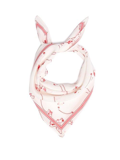 Matchesfashion.com Rockins - Popcorn Print Bandana Silk Scarf - Womens - White