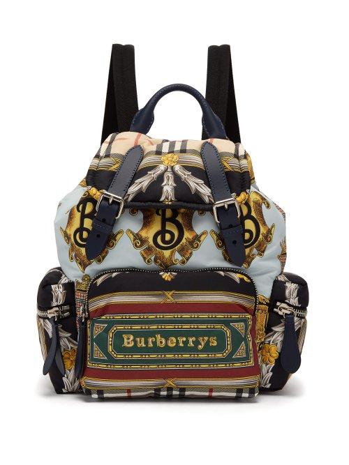 Matchesfashion.com Burberry - Archive Print Backpack - Womens - Blue Multi
