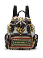 Matchesfashion.com Burberry - Archive Print Backpack - Womens - Blue Multi
