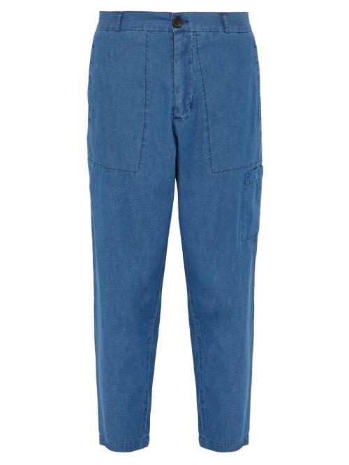 Matchesfashion.com Oliver Spencer - Judo Cotton Chambray Trousers - Mens - Blue