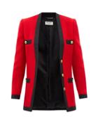 Saint Laurent - Wool-blend Boucl Tweed Tailored Jacket - Womens - Red