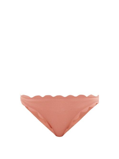 Matchesfashion.com Marysia - Santa Barbara Scallop-edged Bikini Briefs - Womens - Pink