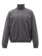 Matchesfashion.com Jeanerica Jeans & Co. - Quarter-zip Cotton-jersey Sweatshirt - Mens - Grey