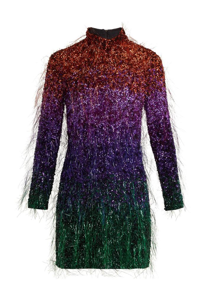 Ashish Tinsel Sequin-embellished Silk-georgette Dress