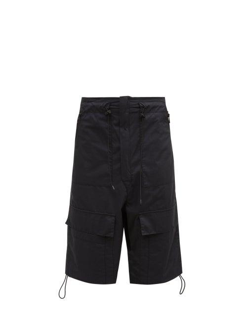Loewe - Cargo-pocket Poplin Bermuda Shorts - Mens - Black