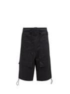 Loewe - Cargo-pocket Poplin Bermuda Shorts - Mens - Black
