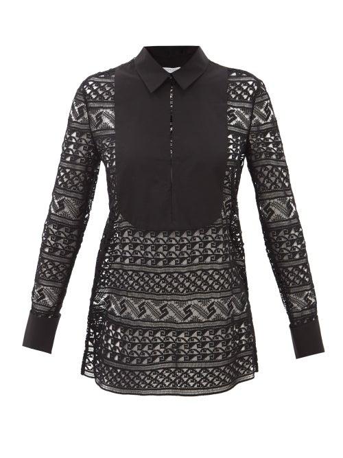 Gabriela Hearst - Oriana Lace And Cotton-poplin Shirt - Womens - Black