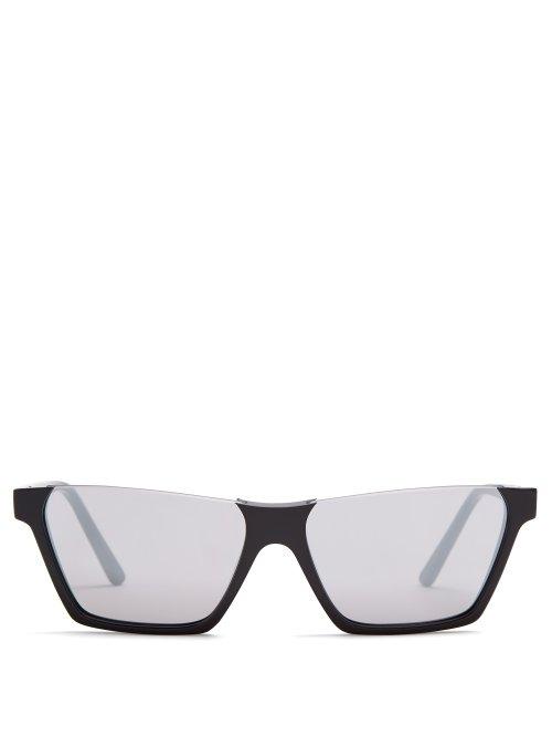 Matchesfashion.com Celine Eyewear - Rectangular Frame Acetate Sunglasses - Womens - Black