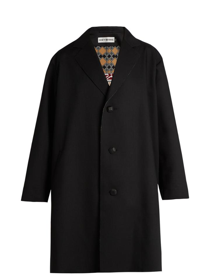 Issey Miyake Single-breasted Gabardine Coat