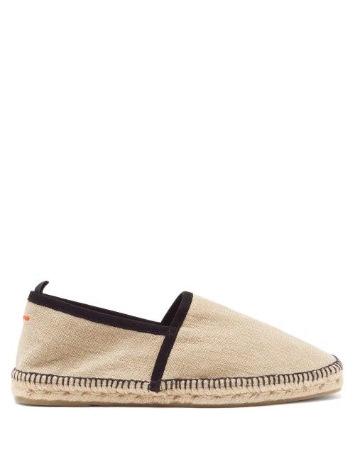 Matchesfashion.com Castaer - Paul Whipstitched Cotton-canvas Espadrilles - Mens - Light Brown
