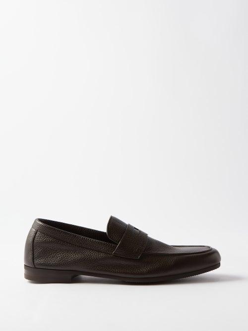 John Lobb - Thorne Penny-strap Leather Loafers - Mens - Dark Brown