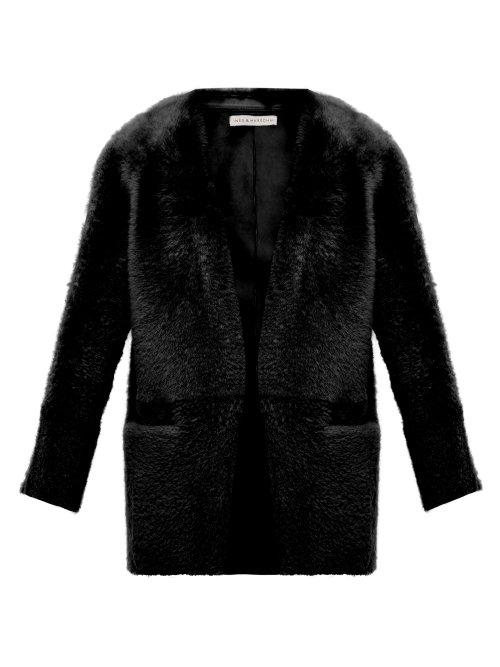 Matchesfashion.com Ins & Marchal - Egypte Collarless Shearling Coat - Womens - Black