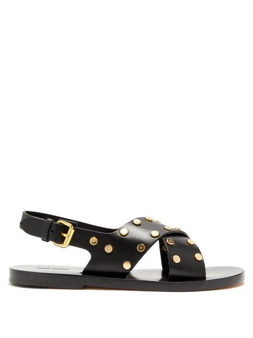 Matchesfashion.com Isabel Marant - Jane Stud Embellished Leather Sandals - Womens - Black
