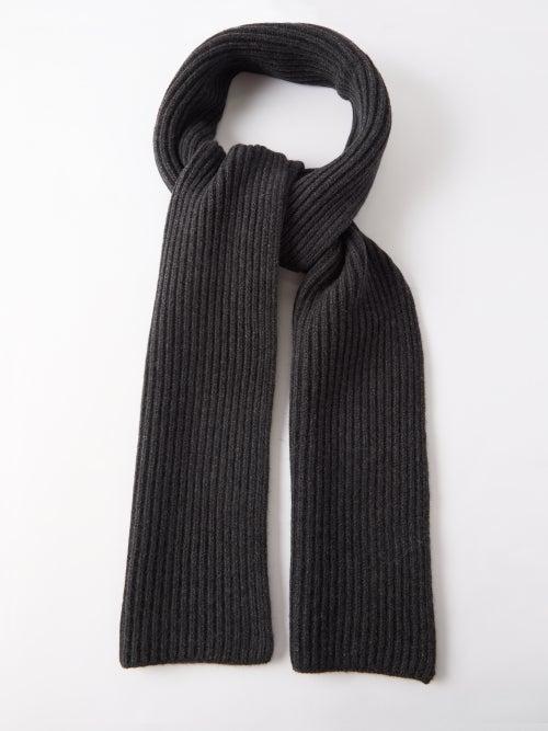 A.p.c. - Camille Ribbed-knit Wool-blend Scarf - Mens - Dark Grey