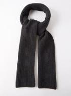 A.p.c. - Camille Ribbed-knit Wool-blend Scarf - Mens - Dark Grey