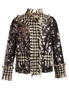 Matchesfashion.com Dolce & Gabbana - Contrast Panel Sequin Embellished Jacket - Womens - Dark Grey